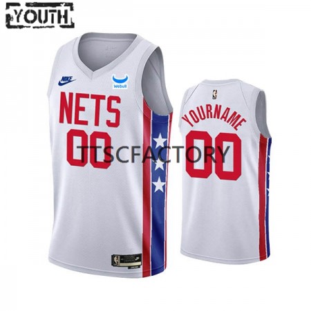 Maglia NBA Brooklyn Nets Personalizzate Nike 2022-23 Classic Edition Bianco Swingman - Bambino